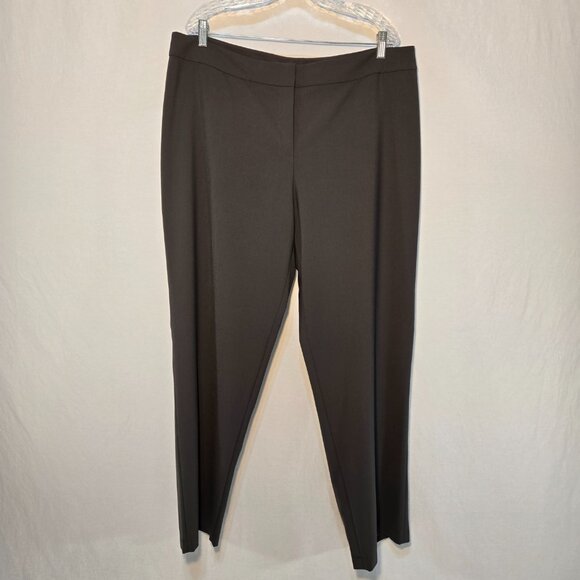 EILEEN FISHER Old Money Minimalist Olive Green Straight Leg Size XL New NO Tags! - Picture 1 of 16